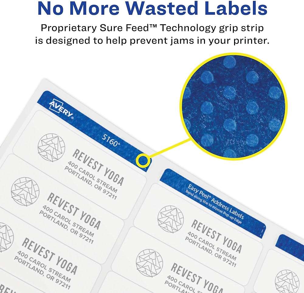 Avery Round Printable Labels, 1-2/3" Diameter, Matte White, Sure Feed Technology, Laser & Inkjet Compatible, 600 Blank Labels Total, Great for Branding, Packages, School Supplies, and More (5293) - Image 4