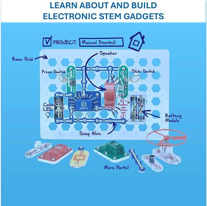 Snap Circuits Jr. SC-100 Electronics Exploration Kit, Over 100 Projects, Full Color Project Manual, 28 Parts, STEM Educational Toy for Kids 8 + - Image 5