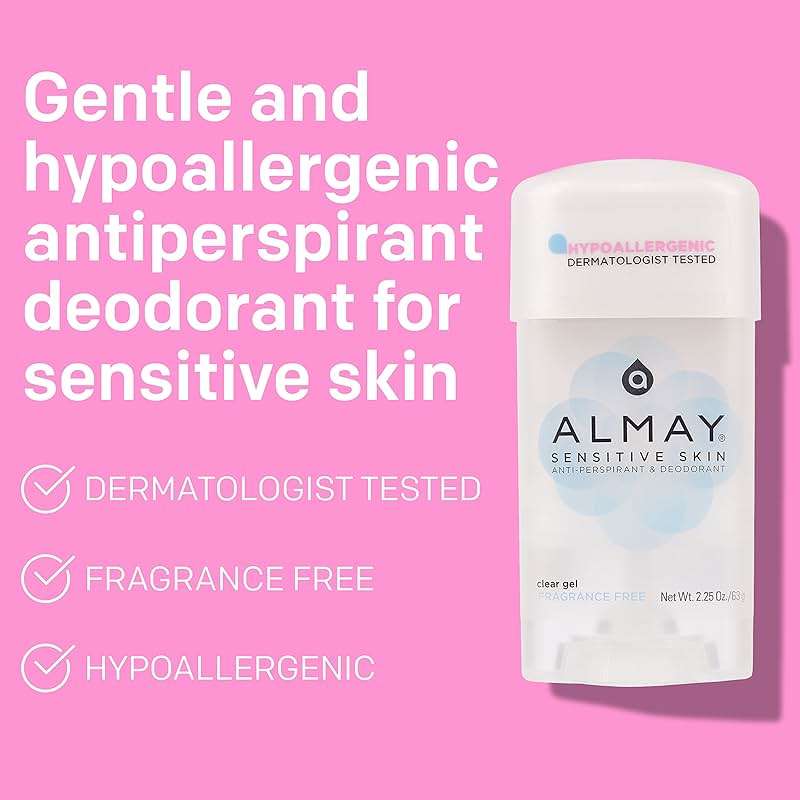Almay Deodorant for Women, Gel Antiperspirant, Hypoallergenic, Dermatologist Tested for Sensitive Skin, Fragrance Free, 2.25 Oz - Image 2