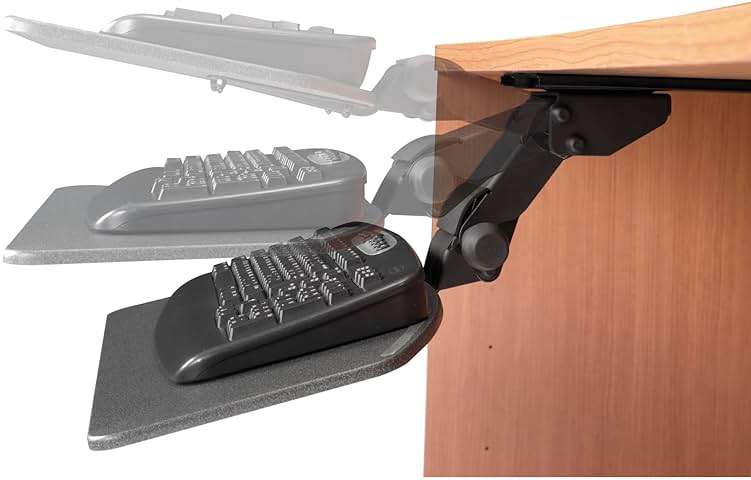 Bush Business Furniture Articulating Keyboard Tray with Galaxy Finish, Ergonomic Workspace Accessory, Adjustable Office Computer Key Board Support for Home Office - Image 2
