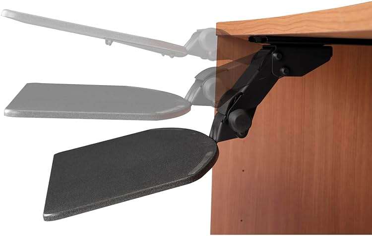 Bush Business Furniture Articulating Keyboard Tray with Galaxy Finish, Ergonomic Workspace Accessory, Adjustable Office Computer Key Board Support for Home Office - Image 3