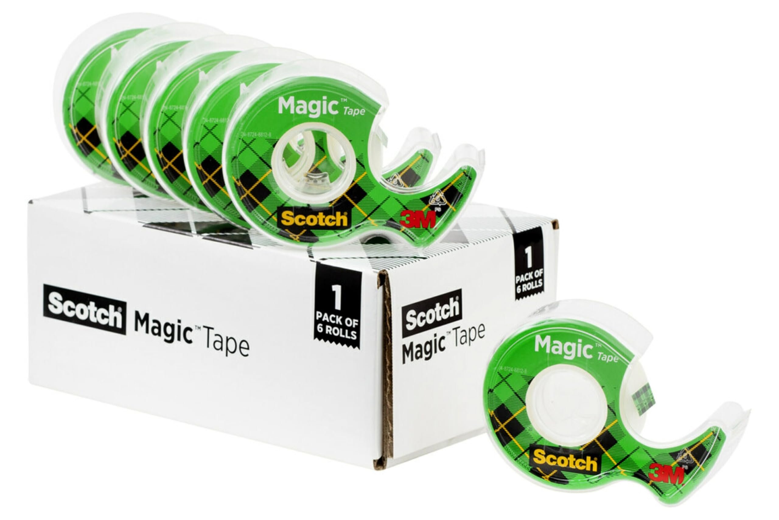 Scotch Magic Tape, Invisible, Home Office Supplies and Back to School Supplies for College and Classrooms, 6 Tape Rolls with Dispensers - Product Image