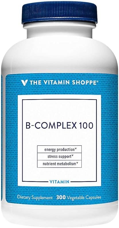 The Vitamin Shoppe B-Complex 100 - Complete B Vitamin Formula | Energy Metabolism & Nervous System | 300 Veggie Caps | High Potency - Product Image