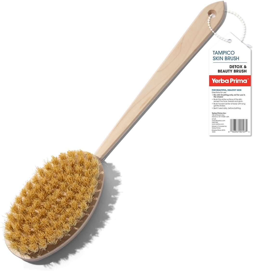 Yerba Prima Tampico Skin Brush (Pack of 1) - Natural Vegetable Fiber Bristles for Dry Skin Brushing - Image 1