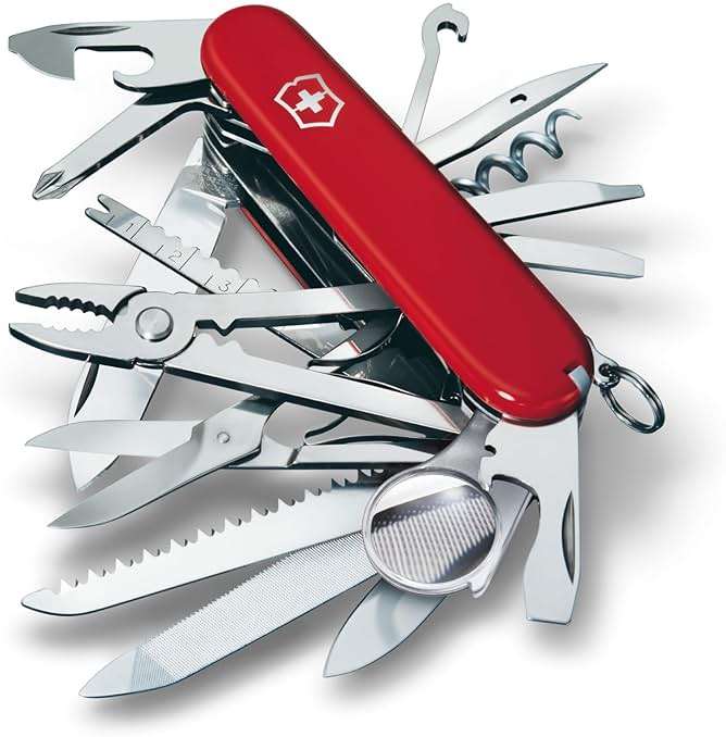 Victorinox Swiss Champ Swiss Army Knife, 33 Functions, Swiss Made Pocket Knife with Large Blade, Screwdriver, Chisel and Combination Pliers - Red - Image 4