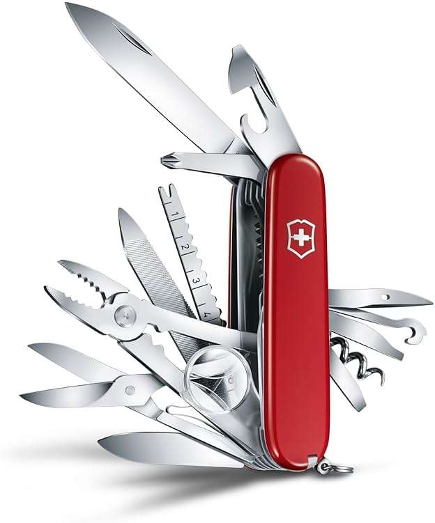 Victorinox Swiss Champ Swiss Army Knife, 33 Functions, Swiss Made Pocket Knife with Large Blade, Screwdriver, Chisel and Combination Pliers - Red - Image 5