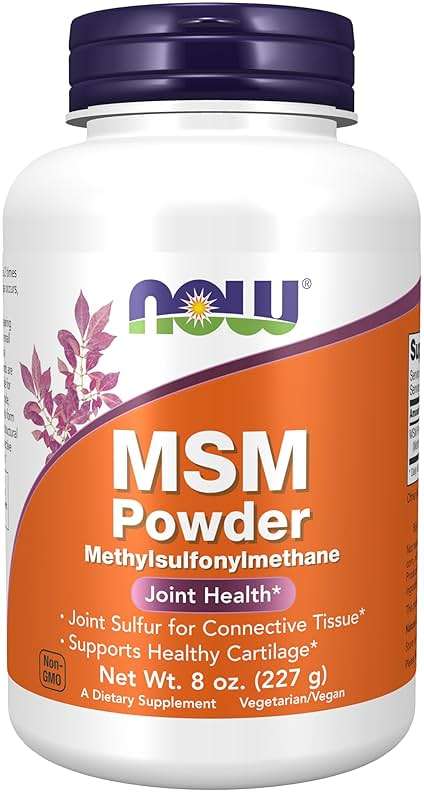 NOW Foods Supplements, MSM (Methylsulfonylmethane) Powder, Supports Healthy Cartilage*, Joint Health*, 8-Ounce - Image 1