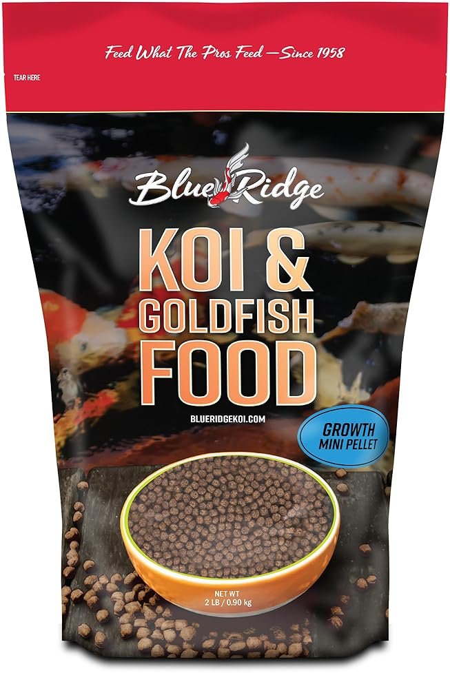Blue Ridge Koi Fish Food 2lb - Koi Food Mini Growth Formula, Goldfish Food, Premium Fish Food for Ponds, Ponds Fish Food, Floating Pond Pellets - Product Image