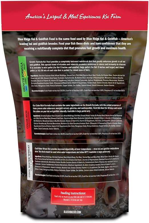 Blue Ridge Koi Fish Food 2lb - Koi Food Mini Growth Formula, Goldfish Food, Premium Fish Food for Ponds, Ponds Fish Food, Floating Pond Pellets - Image 2