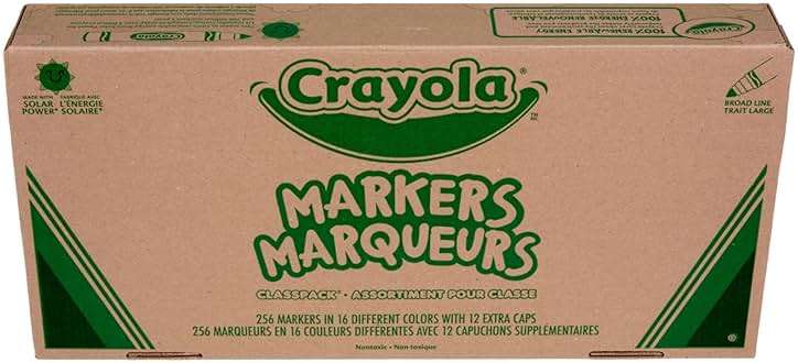 Crayola Broad Line Markers Classpack (256 Ct), Bulk Markers for Kids, Art Supplies for School, Classroom Must Haves, Preschool & Kindergarten Supplies - Image 1
