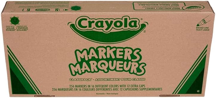 Crayola Broad Line Markers Classpack (256 Ct), Bulk Markers for Kids, Art Supplies for School, Classroom Must Haves, Preschool & Kindergarten Supplies - Product Image