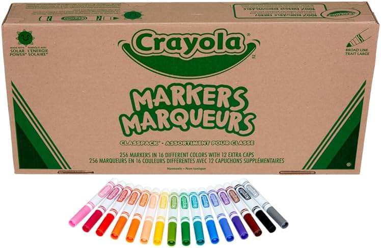 Crayola Broad Line Markers Classpack (256 Ct), Bulk Markers for Kids, Art Supplies for School, Classroom Must Haves, Preschool & Kindergarten Supplies - Image 2
