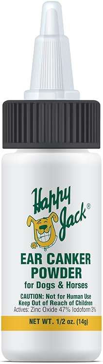 HAPPY JACK Ear Canker Powder (0.5 oz) Dog Ear Powder for Infections, Made in USA, Helps Allergies, Polyps, Overproduction of Wax - Image 1
