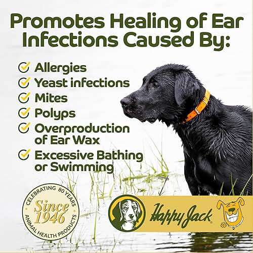 HAPPY JACK Ear Canker Powder (0.5 oz) Dog Ear Powder for Infections, Made in USA, Helps Allergies, Polyps, Overproduction of Wax - Image 3