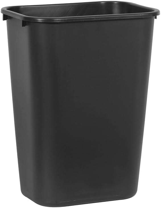 Rubbermaid Commercial Wastebasket Trash Container, 41QT/10.25 GAL, Plastic, Black, Stackable Trash Can for Bedroom/Bathroom/Office, Fits Under Desk/Sink/Cabinet - Image 3