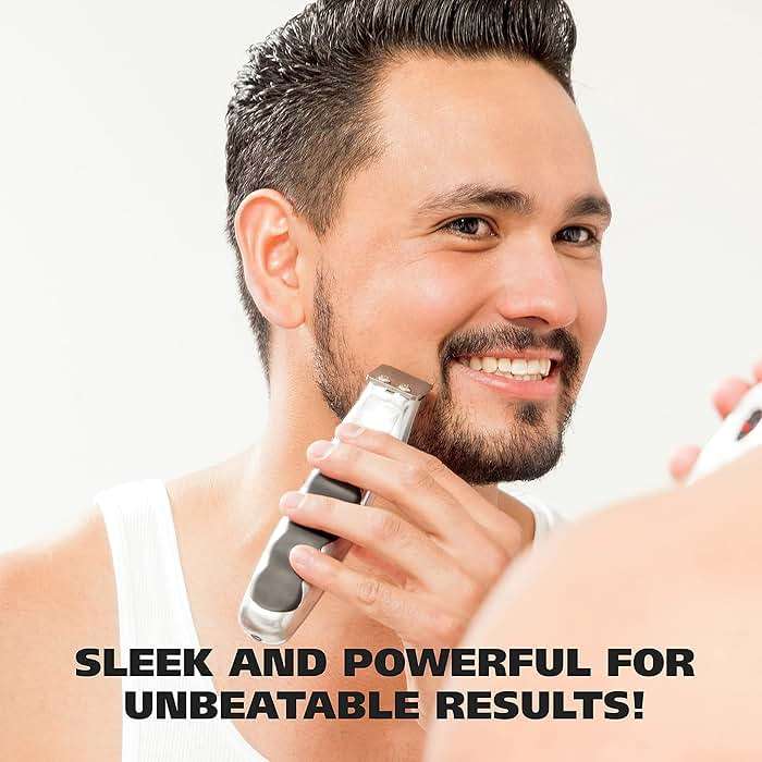Wahl Groomsman Battery Operated Facial Hair Trimmer for Beard & Mustache Trimming Including Light Detailing and Body Grooming – Model 9906-717V - Image 8