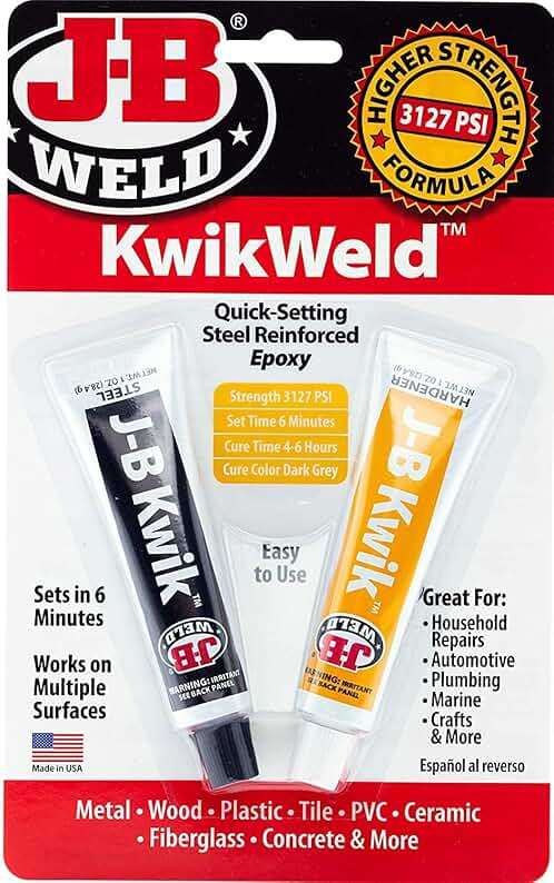 J-B Weld 8276 KwikWeld Quick Setting Steel Reinforced Epoxy - 2 oz. - Image 1