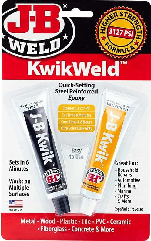 J-B Weld 8276 KwikWeld Quick Setting Steel Reinforced Epoxy - 2 oz. - Product Image