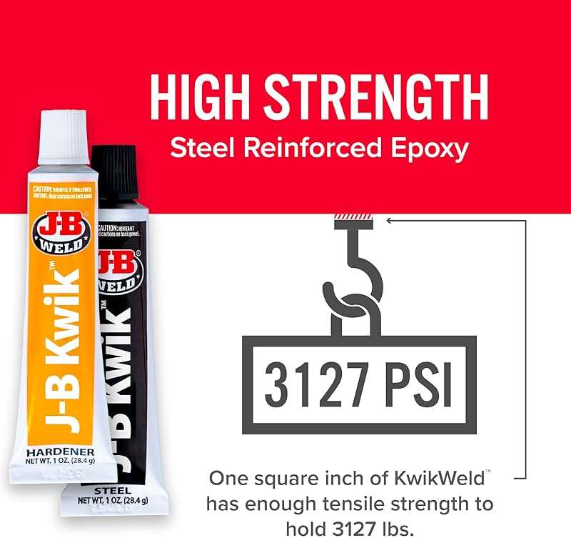 J-B Weld 8276 KwikWeld Quick Setting Steel Reinforced Epoxy - 2 oz. - Image 3
