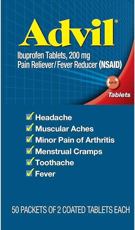 Advil Pain Reliever and Fever Reducer, Pain Relief Medicine with Ibuprofen 200mg for Headache, Backache, Menstrual Pain and Joint Pain Relief - 50x2 Coated Tablets - Image 14