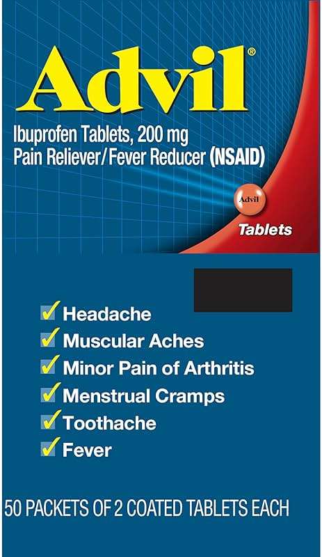 Advil Pain Reliever and Fever Reducer, Pain Relief Medicine with Ibuprofen 200mg for Headache, Backache, Menstrual Pain and Joint Pain Relief - 50x2 Coated Tablets - Image 16