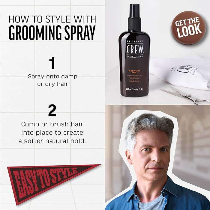 American Crew Men's Grooming Hair Spray, Flexible Buildable Hold & Smooth Finish for Fine or Gray Hair, 8.4 fl oz - Image 3