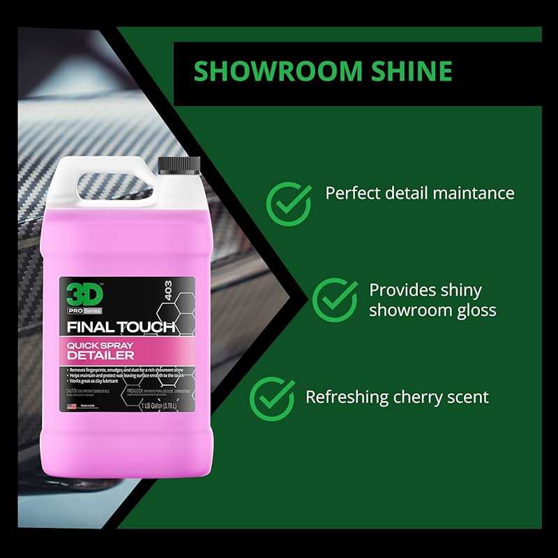 3D Final Touch Quick Detail Spray - Easy Spray On, Wipe Off Showroom Shine 1 Gallon - Image 3