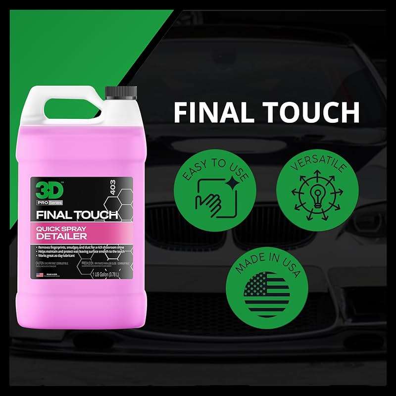 3D Final Touch Quick Detail Spray - Easy Spray On, Wipe Off Showroom Shine 1 Gallon - Image 5