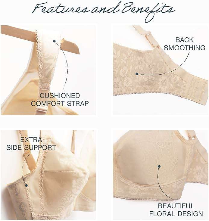 Playtex Women's Wireless Bra, 18 Hour Plus-Size Bras Available, Full Coverage, Smoothing, 4693, Single or 2-Pack - Image 4