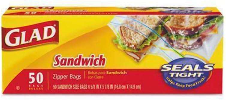 Glad Glad Zipper Bags, Sandwich bags, clear, Unscented, 50.0 Count - Image 1