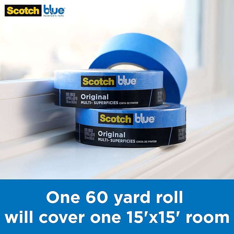 ScotchBlue Original Multi-Surface Painters Tape, 2 Inch Wide (1.88 In. x 60 Yds), 6 Rolls Blue Paint Tape Protects Surfaces & Removes Easily, Masking Tape for Indoor and Outdoor Use (2090-48TP6) - Image 10