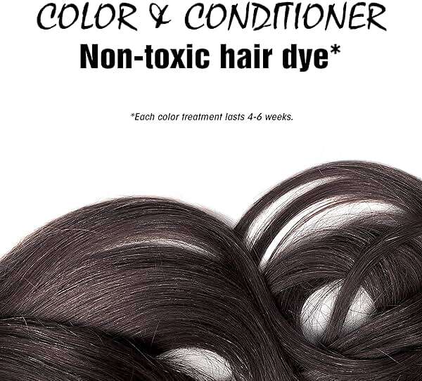 Light Mountain Henna Hair Color & Conditioner – Black Hair Dye, Organic Henna Leaf Powder and Botanicals, Chemical-Free, Semi-Permanent Hair Color + 4 Hair Clips - Image 4