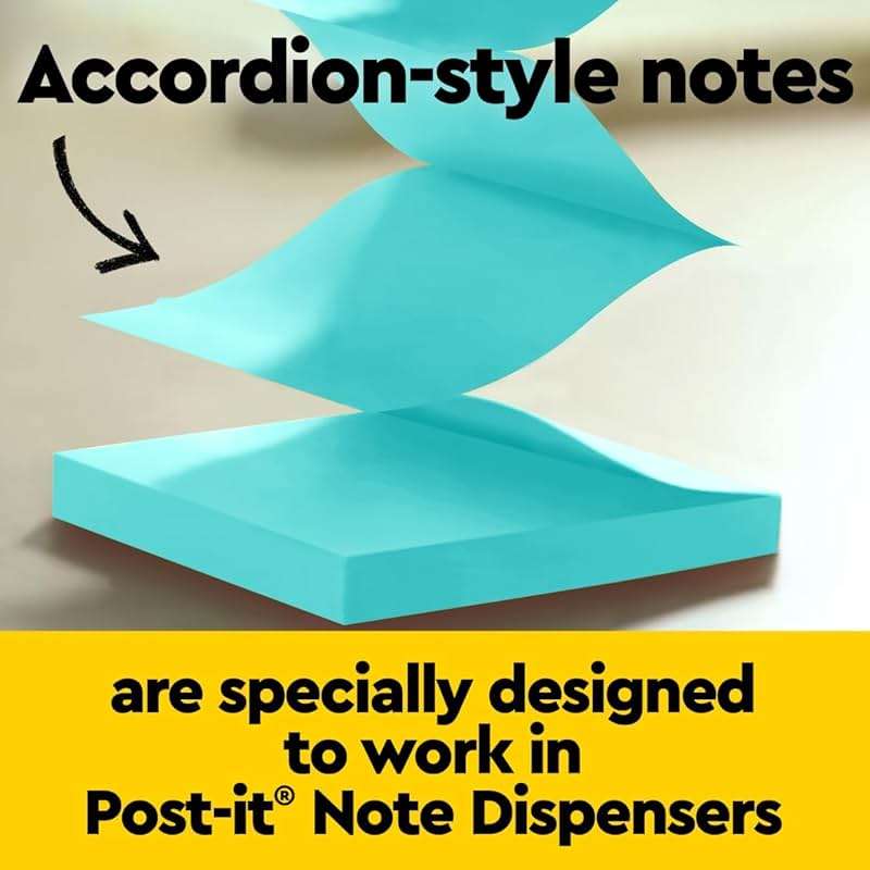 Post-it Pop-up Notes, 6 Sticky Note Pads, 3 x 3 in., School Supplies, Office Products, Accordion Sticky Notes Work with Pop-Up Note Dispenser, Poptimistic Collection - Image 5