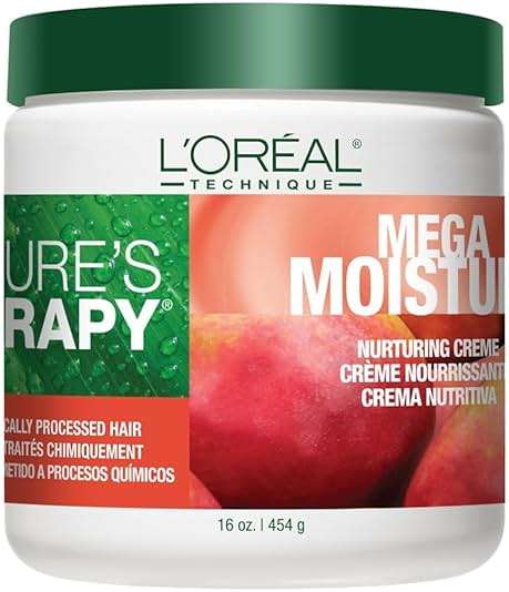 L'Oréal Technique Nature's Therapy Mega Moisture Hair Mask - Deep Conditioning & Detangling Crème, Softens and Adds Hair Shine With Botanical Extracts, For All Hair Types - Image 1