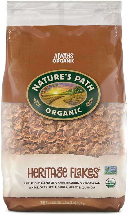 Nature's Path Organic Heritage Flakes® Cereal, 32 oz (Pack of 6), Ancient Grains, 23g Whole Grains, Non-GMO, Earth Friendly Packaging - Image 1