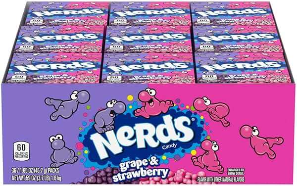 Nerds Grape & Strawberry Candy 1.65 Ounce, Pack of 36 - Image 1