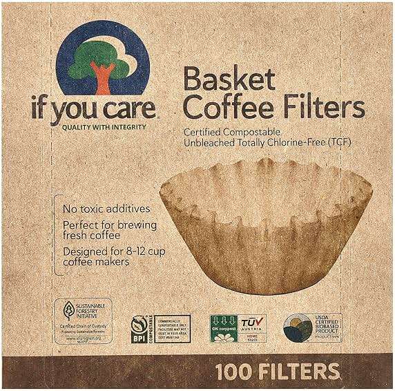 If You Care Coffee Filter Baskets ( 1x100 CT ), Fits 8-12 Cup Drip Coffee Makers - Image 1