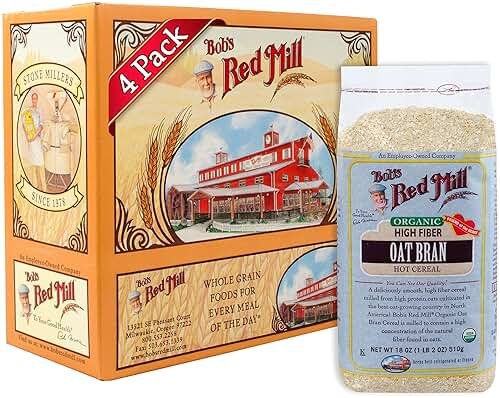 Bob's Red Mill Organic Oat Bran Hot Cereal, 18 Ounce (Pack of 4) - Product Image
