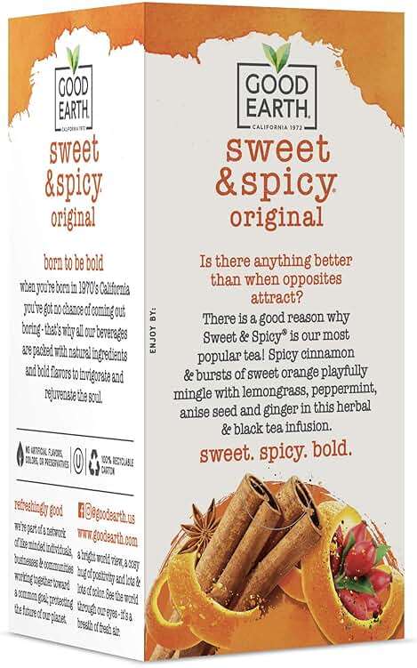 Good Earth Herbal & Black Tea, Sweet & Spicy, 18 Count Tea Bags (Pack of 6) (Packaging May Vary) - Image 2