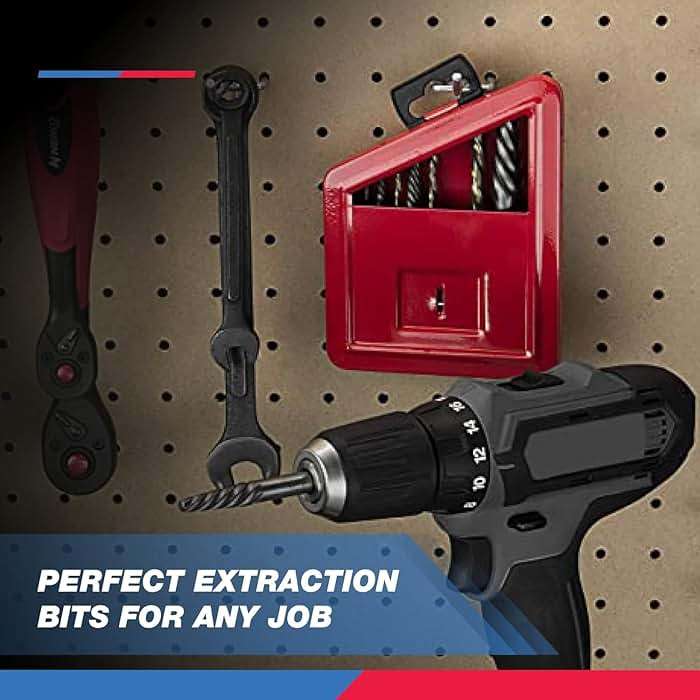 NEIKO 01925A Screw-Extractor And Left-Hand Drill-Bit Set, HSS M2 Steel Drill Bits, Alloy Spiral Flutes, Reverse Drill-Bit And Bolt Extractor, Easily Remove Stripped Screws And Broken Bolts, 10 Pieces - Image 5