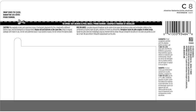 Duracell Coppertop C Batteries, 8 Count Pack, C Battery with Long-lasting Power, All-Purpose Alkaline C Battery for Household and Office Devices - Image 2