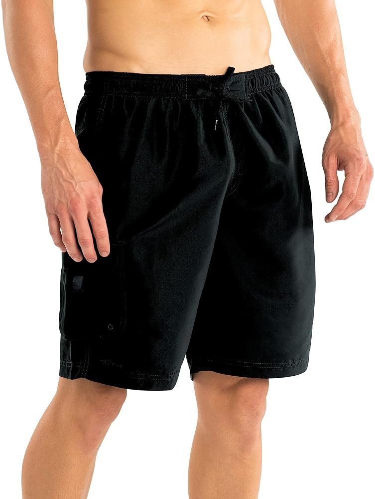 Dolfin Men's Basic Swimsuit Trunks - Solid Board Shorts - Product Image