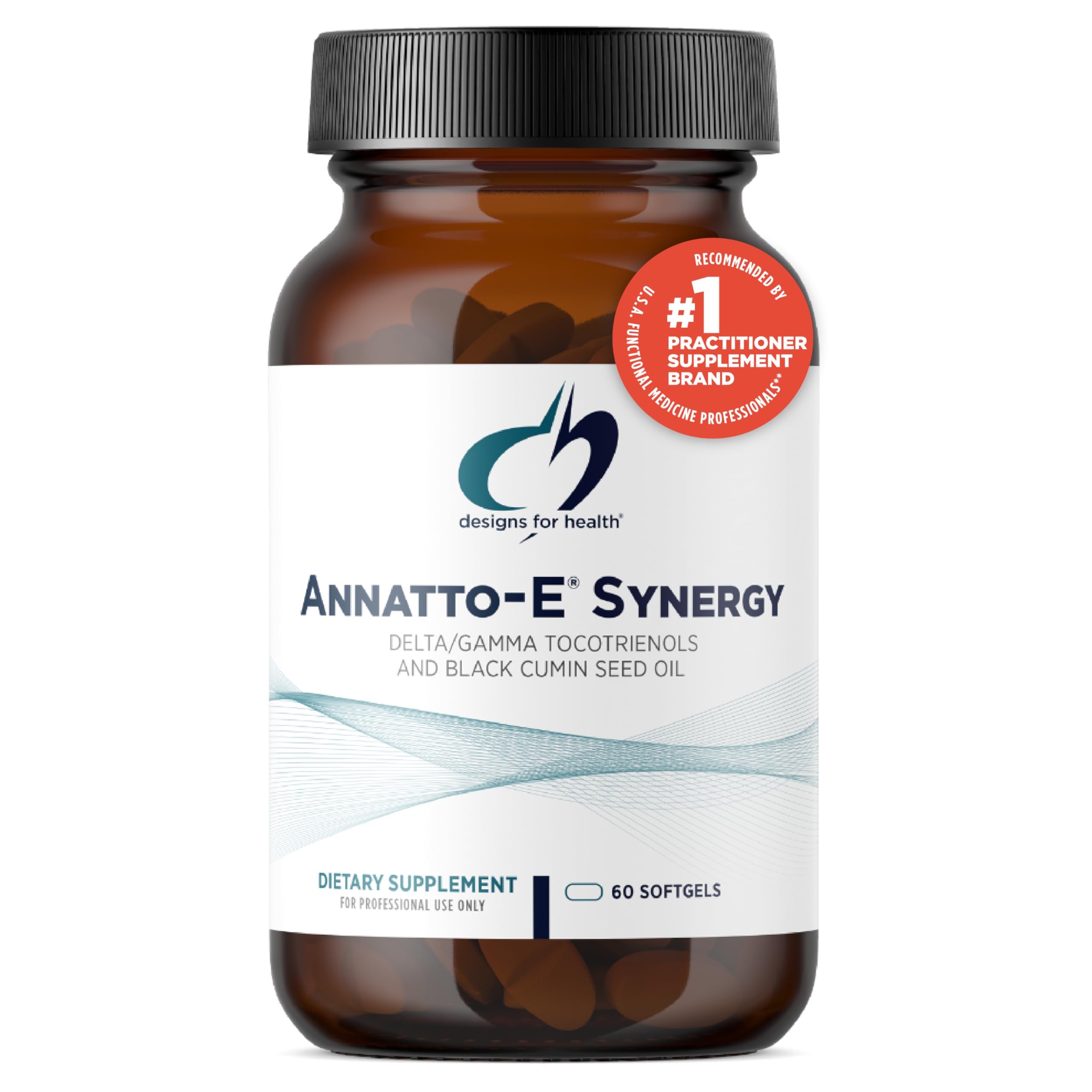 Designs for Health Annatto Tocotrienols with Black Cumin Seed Oil - Annatto-E Synergy Groundbreaking Vitamin E Supplement, Antioxidant Support with Gamma + Delta Tocotrienols (60 Softgels) - Product Image