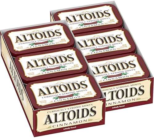 ALTOIDS Classic Cinnamon Hard Candy Breath Mints Bulk, 1.76 zz Tin (Pack of 12) - Image 1
