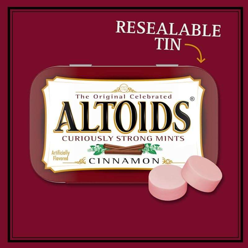 ALTOIDS Classic Cinnamon Hard Candy Breath Mints Bulk, 1.76 zz Tin (Pack of 12) - Image 4