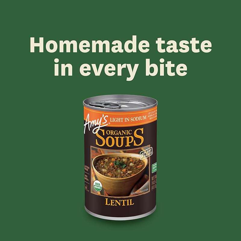 Amy's Soup, Vegan, Gluten Free, Organic Lentil, Light in Sodium, 14.5 Ounce (Pack of 12) - Image 6