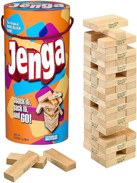 Hasbro Gaming Jenga Wooden Blocks Stacking Tumbling Tower Game | Party Games for Kids & Families | Stocking Stuffers | Ages 6+ (Amazon Exclusive) - Image 1