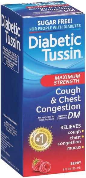 Diabetic Tussin DM Max Strength Cough & Chest Congestion Relief, Safe for Diabetics, Berry Flavored, 8 fl oz. (Pack of 1) - Image 6