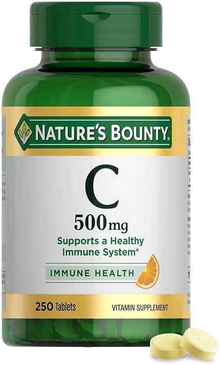 Nature's Bounty Vitamin C 500mg, Supports a Healthy Immune System, Daily Vitamin Supplement, 250 Vegetarian Tablets - Image 1