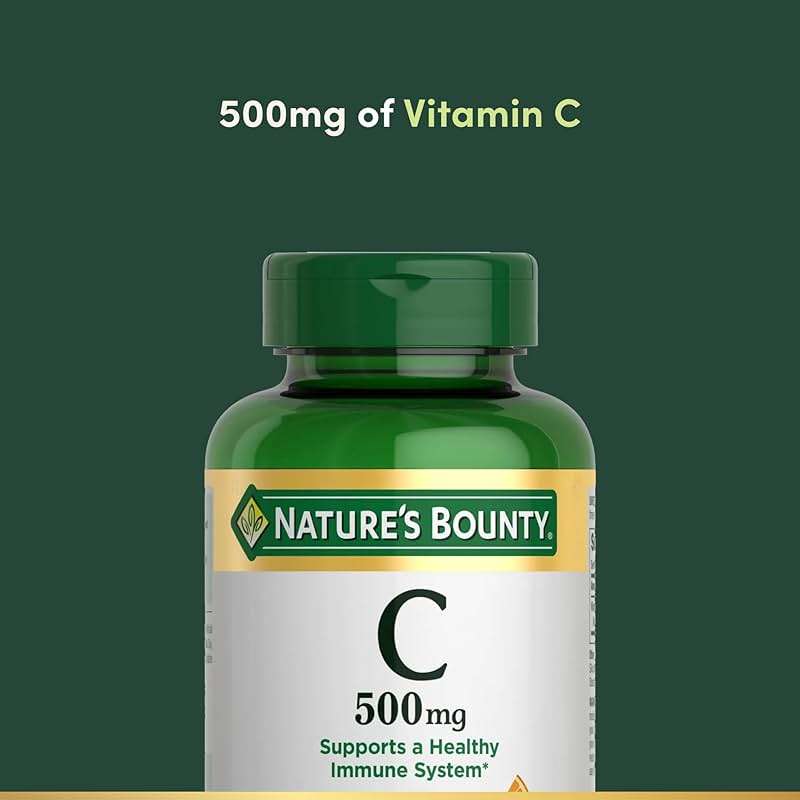 Nature's Bounty Vitamin C 500mg, Supports a Healthy Immune System, Daily Vitamin Supplement, 250 Vegetarian Tablets - Image 3